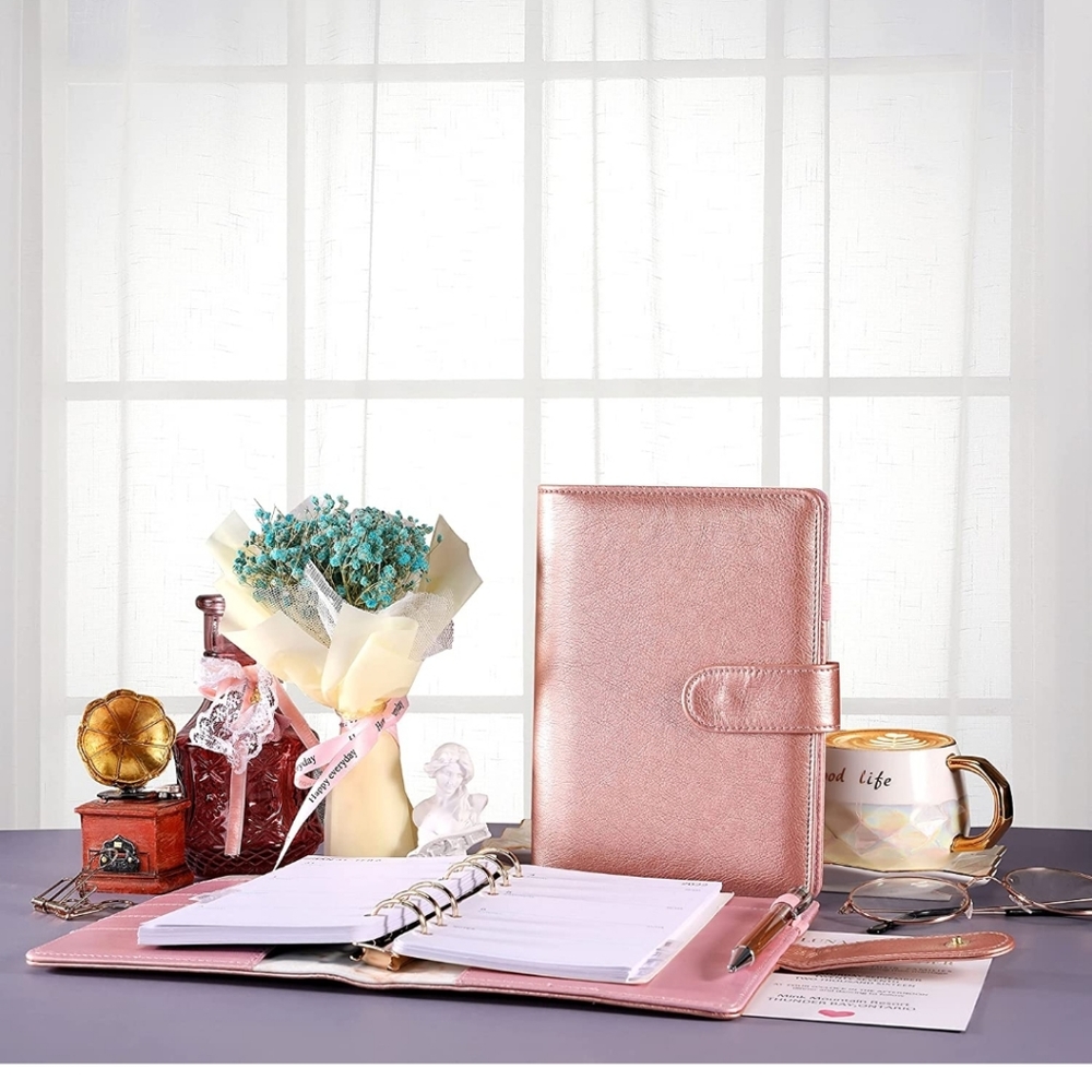 🆓🚚 A6 Binder Cover Rose Gold